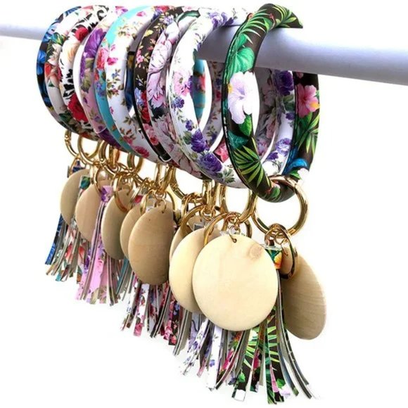 Accessories - Bracelet Keychain Ring w/Tassel - 9 designs